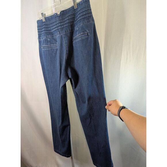 Ryegrass High Waisted Balloon Jeans Pleated Dark Wash Sz. 12 Ankle Length (N06) - Picture 1 of 8